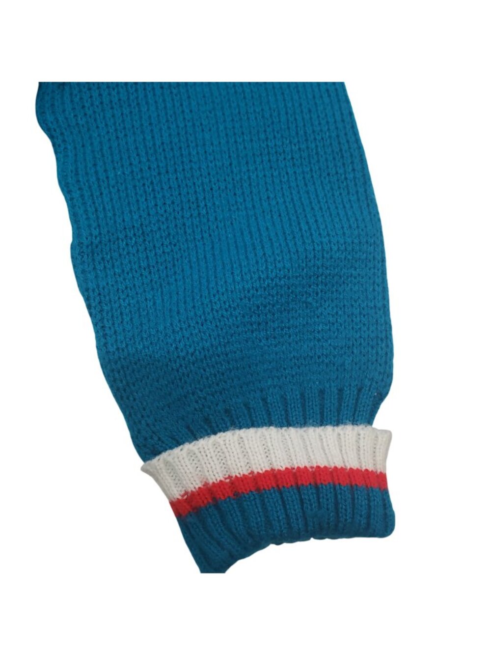 Vintage Toddler Baby Teal Knit Football Knit Sweater Pants Beanie Hat 70s Retro - Picture 5 of 15